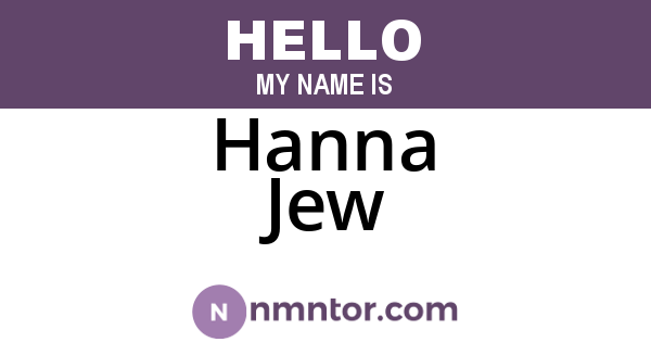Hanna Jew
