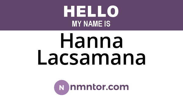 Hanna Lacsamana