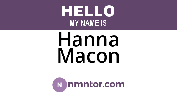 Hanna Macon