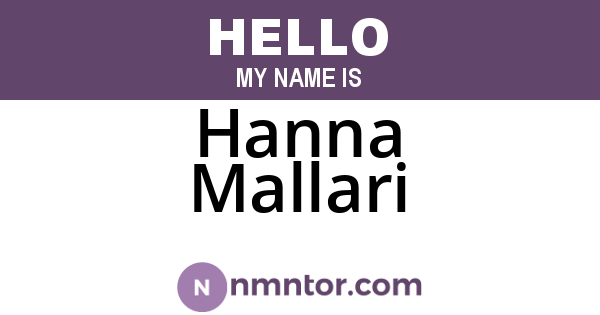Hanna Mallari