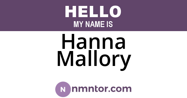 Hanna Mallory