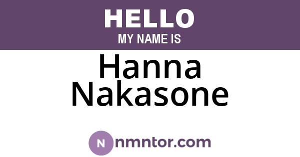 Hanna Nakasone