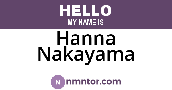 Hanna Nakayama