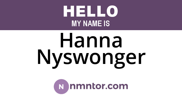 Hanna Nyswonger