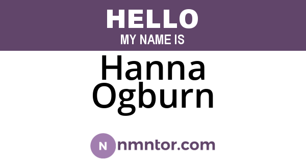 Hanna Ogburn