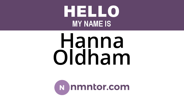 Hanna Oldham