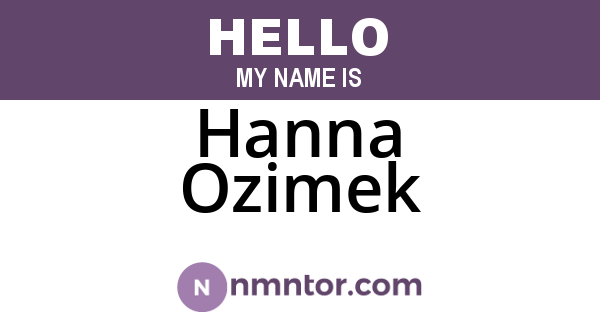 Hanna Ozimek