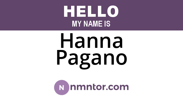 Hanna Pagano