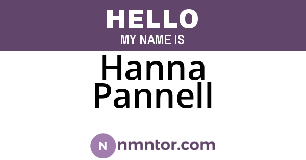 Hanna Pannell