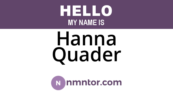 Hanna Quader