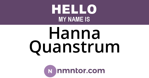 Hanna Quanstrum