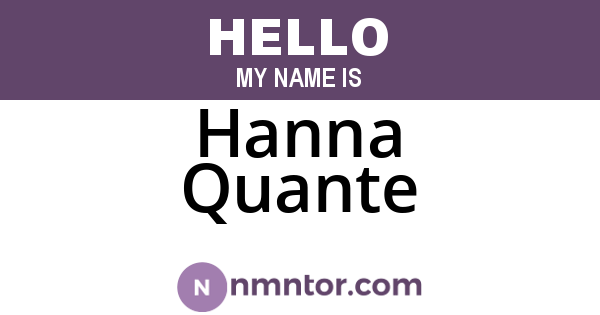 Hanna Quante