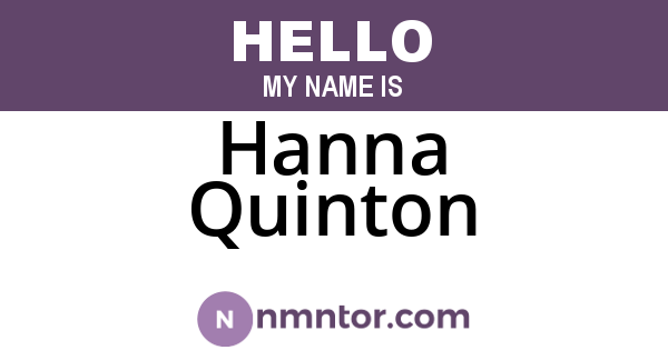 Hanna Quinton