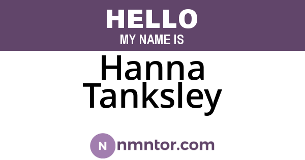 Hanna Tanksley