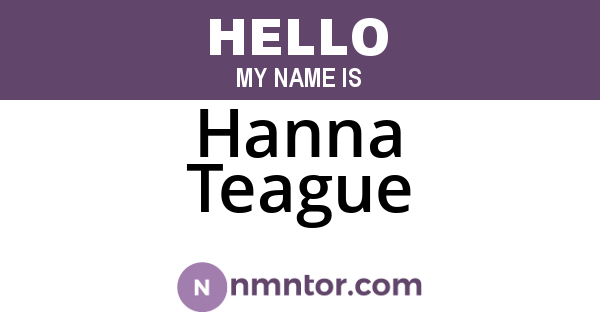 Hanna Teague