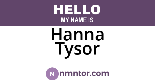 Hanna Tysor