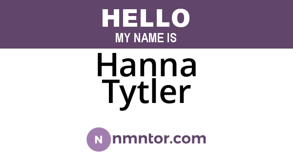 Hanna Tytler