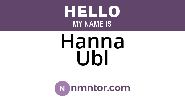Hanna Ubl