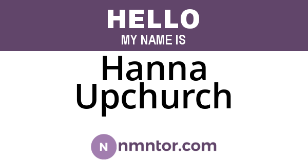 Hanna Upchurch