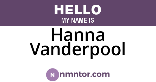 Hanna Vanderpool