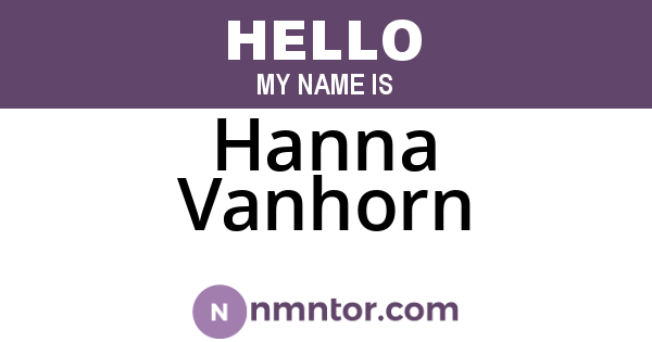 Hanna Vanhorn