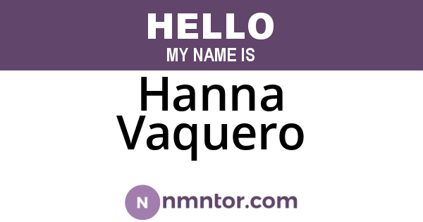 Hanna Vaquero