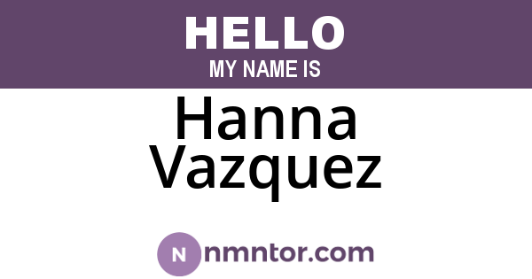 Hanna Vazquez