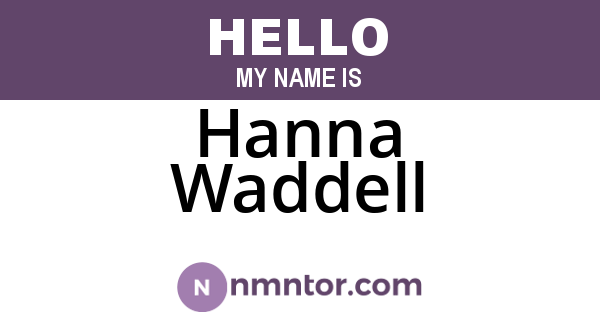 Hanna Waddell