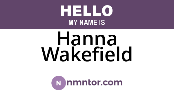 Hanna Wakefield