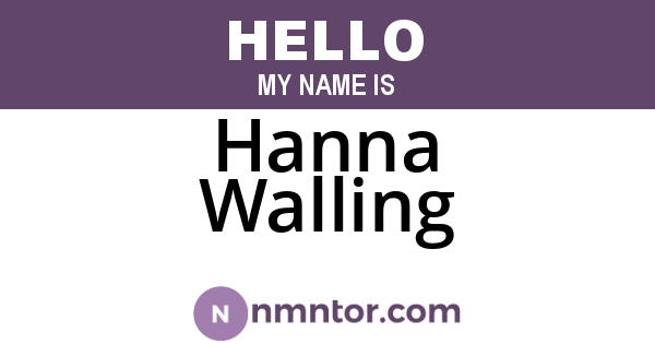 Hanna Walling