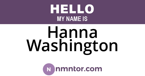 Hanna Washington