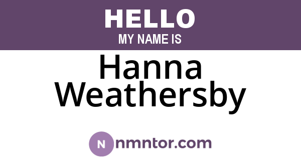 Hanna Weathersby