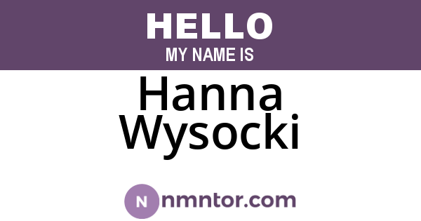 Hanna Wysocki