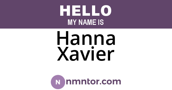 Hanna Xavier