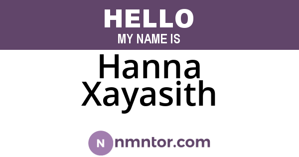 Hanna Xayasith