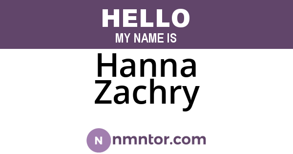 Hanna Zachry