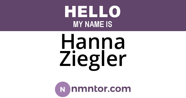 Hanna Ziegler