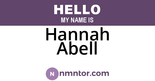 Hannah Abell