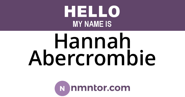 Hannah Abercrombie