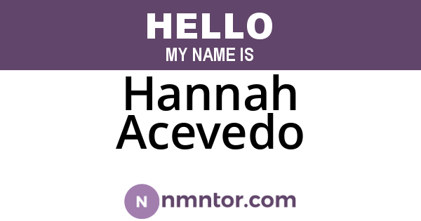 Hannah Acevedo