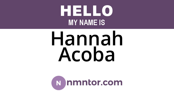 Hannah Acoba