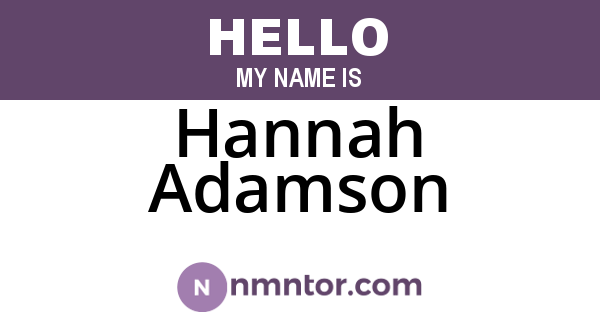 Hannah Adamson