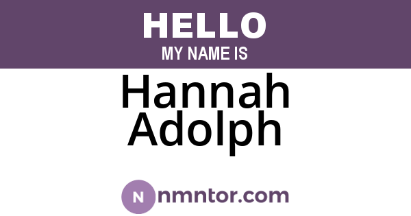 Hannah Adolph