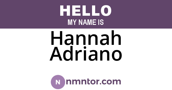 Hannah Adriano