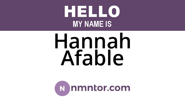 Hannah Afable