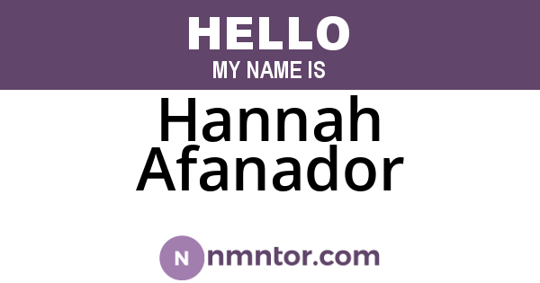 Hannah Afanador