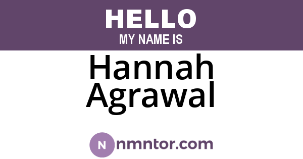 Hannah Agrawal