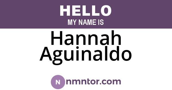 Hannah Aguinaldo