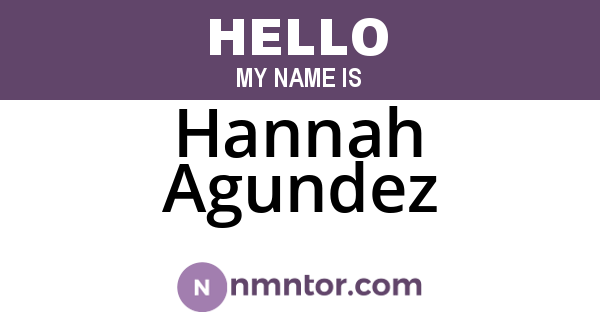 Hannah Agundez