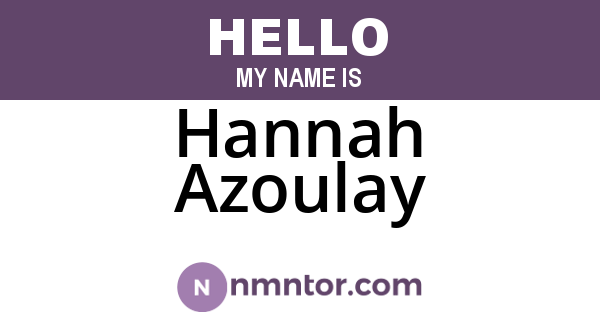 Hannah Azoulay